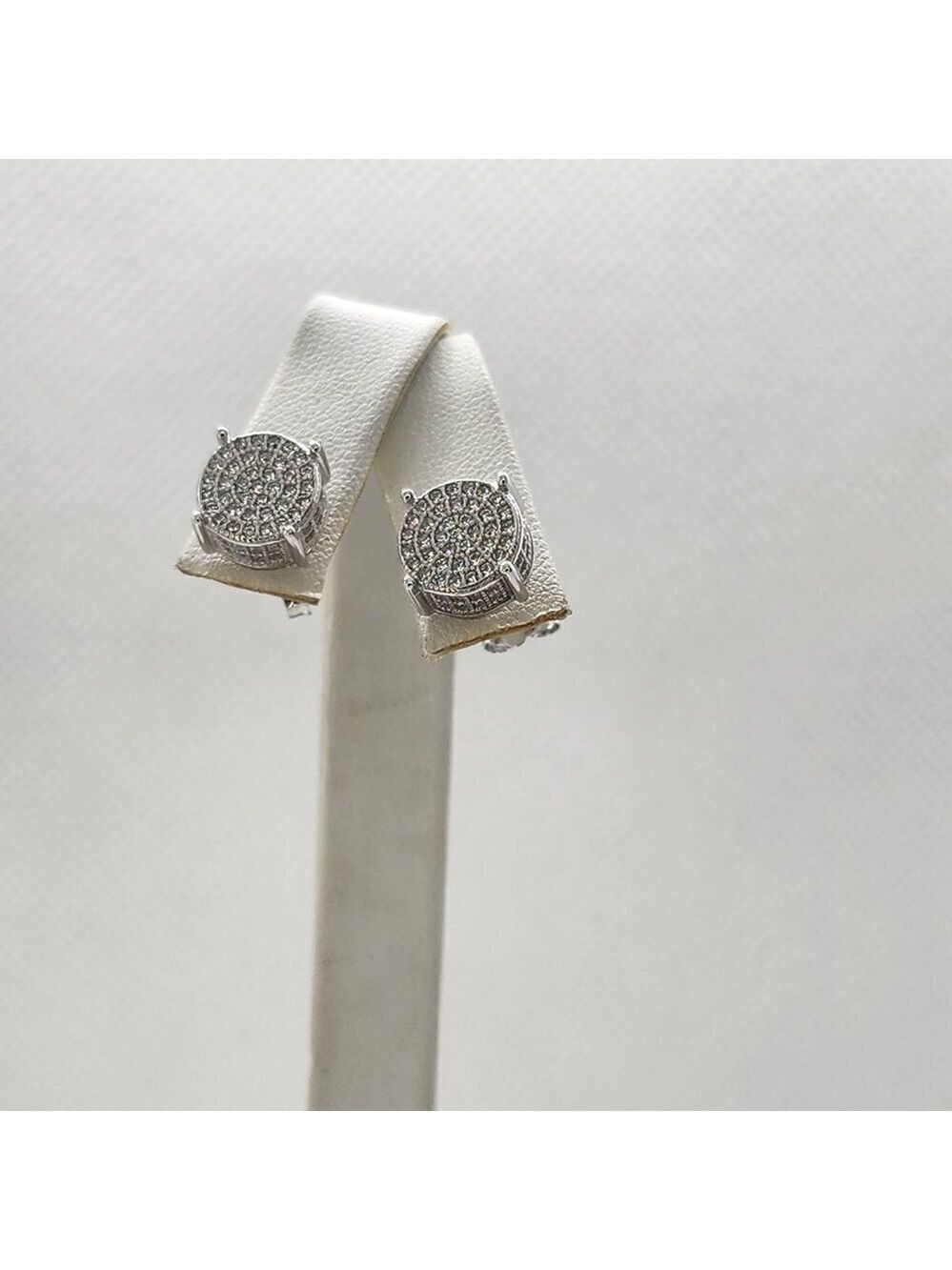 Brand New Sterling Silver 925 Round CZ Stones Earrings